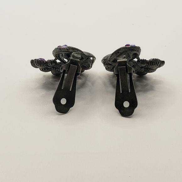 Gorgeous Sparkly Aurora Borealis Rhinestone Clip On Earrings - Picture 7 of 11